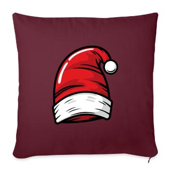 Chapeau de Noël Bonnet de Noël - Housse de coussin décorative 45 x 45 cm - bordeaux - Devant