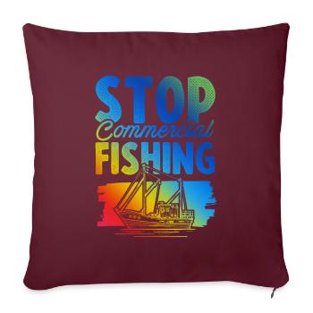 Sauvons la pêche océanique - Housse de coussin décorative 45 x 45 cm - bordeaux - Devant