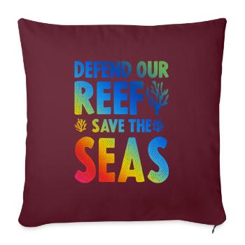 Sauvons la mer - Housse de coussin décorative 45 x 45 cm - bordeaux - Devant