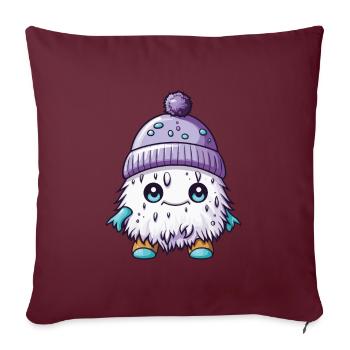 Winter Eskimo Comic Winterlich - Sofakissenbezug 45 x 45 cm - Burgunderrot - Vorne