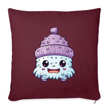 Winter Eskimo Comic Winterlich - Sofakissenbezug 45 x 45 cm - Burgunderrot - Vorne