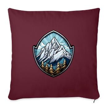 Montagnes Symbole Armoiries - Housse de coussin décorative 45 x 45 cm - bordeaux - Devant
