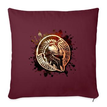 Casque Spartan Motivation Gladiateur - Housse de coussin décorative 45 x 45 cm - bordeaux - Devant