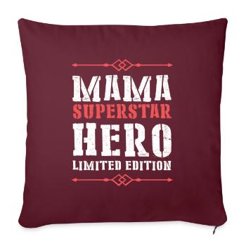 Meilleur dicton de héros de maman - Housse de coussin décorative 45 x 45 cm - bordeaux - Devant
