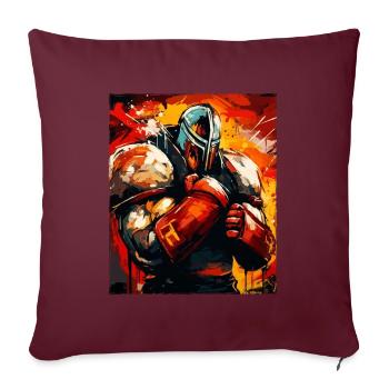 Ritter Boxer Kämpfer - Sofakissenbezug 45 x 45 cm - Burgunderrot - Vorne