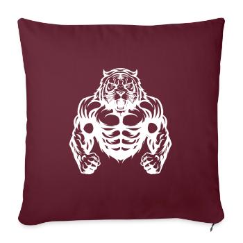Gymnase d’entraînement de musculation Tiger - Housse de coussin décorative 45 x 45 cm - bordeaux - Devant