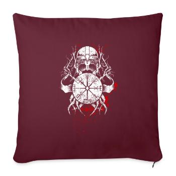 Racines païennes, Aegishjalmur, Heaume de crainte - Housse de coussin décorative 45 x 45 cm - bordeaux - Devant