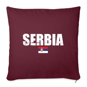 Serbia Vintage Serbische Flagge Serbien - Sofakissenbezug 45 x 45 cm - Burgunderrot - Vorne