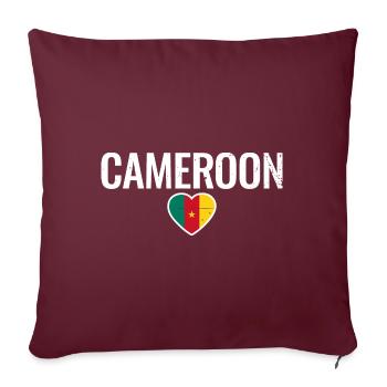 Cameroun Cameroun Drapeau camerounais Camerounais - Housse de coussin décorative 45 x 45 cm - bordeaux - Devant