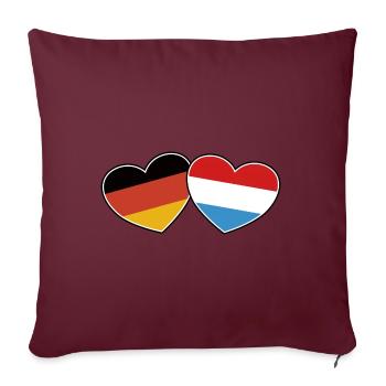 Amitié germano-luxembourgeoise - Cadeau - Housse de coussin décorative 45 x 45 cm - bordeaux - Devant