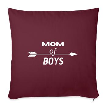 Maman de garçons Cadeau de fête des mères - Housse de coussin décorative 45 x 45 cm - bordeaux - Devant