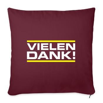 Vielen Dank Danke - Sofakissenbezug 45 x 45 cm - Burgunderrot - Vorne