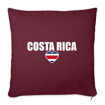 Costa Rica Drapeau du Costa Rica Costariciens - Housse de coussin décorative 45 x 45 cm - bordeaux - Devant