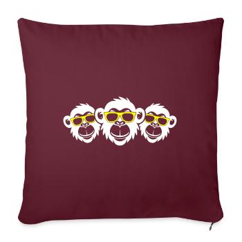 Tête de singe Drôle De Fête Singe - Housse de coussin décorative 45 x 45 cm - bordeaux - Devant