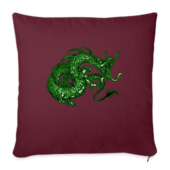 Prédateur dragon - Housse de coussin décorative 45 x 45 cm - bordeaux - Devant