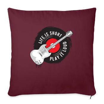 Enregistrement de guitare - Housse de coussin décorative 45 x 45 cm - bordeaux - Devant