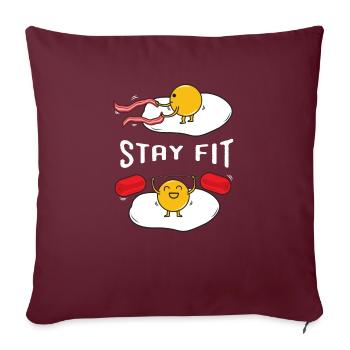 Oeuf au plat dans la salle de gym - Housse de coussin décorative 45 x 45 cm - bordeaux - Devant