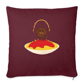 L’heureux boulet de viande - Housse de coussin décorative 45 x 45 cm - bordeaux - Devant