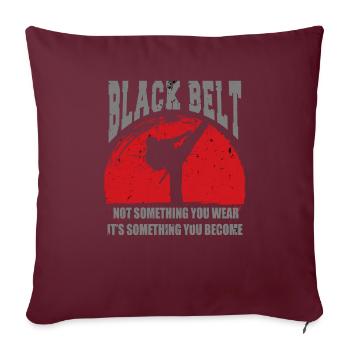Karate Schwarzer Gürtel Kampfsport Geschenk - Sofakissenbezug 45 x 45 cm - Burgunderrot - Vorne
