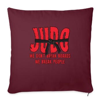 Judo Schwarzer Gürtel Kampfsport Judoka Geschenk - Sofakissenbezug 45 x 45 cm - Burgunderrot - Vorne