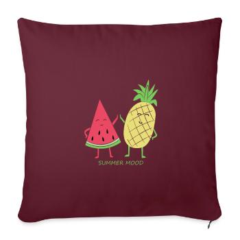 Ananas d'été melon d'eau - Housse de coussin décorative 45 x 45 cm - bordeaux - Devant