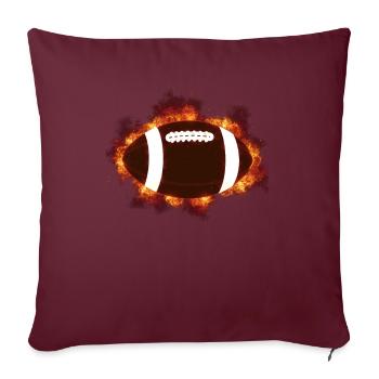 Idée de cadeau pour les fans de l'équipe de rugby à XV - Housse de coussin décorative 45 x 45 cm - bordeaux - Devant