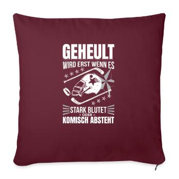 Le hockey ne se fait entendre que lorsqu'il saigne abondamment - Housse de coussin décorative 45 x 45 cm - bordeaux - Devant