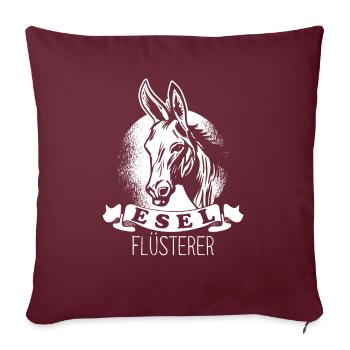Esel Flüsterer Maultier Muli Donkey Geschenk - Sofakissenbezug 45 x 45 cm - Burgunderrot - Vorne