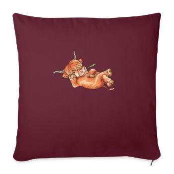 Vache écossaise highland bétail highland refroidissement - Housse de coussin décorative 45 x 45 cm - bordeaux - Devant