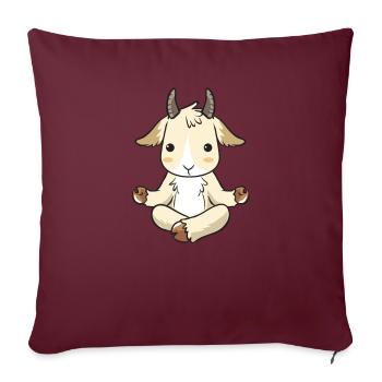 Yoga chèvre chèvre billy chèvre chèvre cadeau - Housse de coussin décorative 45 x 45 cm - bordeaux - Devant