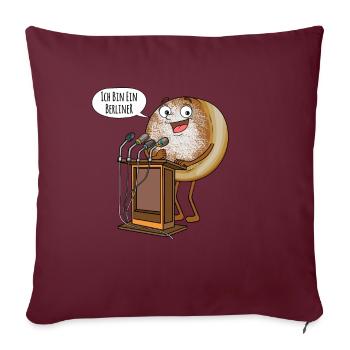 Krapfen Berliner Pfannkuchen Kreppel Kräppel - Sofakissenbezug 45 x 45 cm - Burgunderrot - Vorne