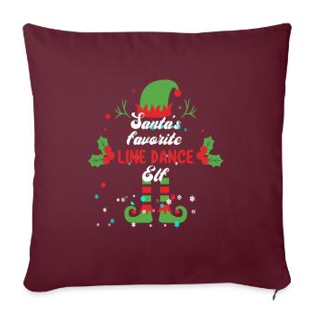 T-shirt cadeau elfe de danse de ligne de Noël - Housse de coussin décorative 45 x 45 cm - bordeaux - Devant