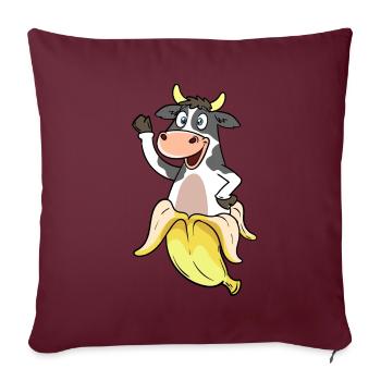 Vache d’une banane - Housse de coussin décorative 45 x 45 cm - bordeaux - Devant