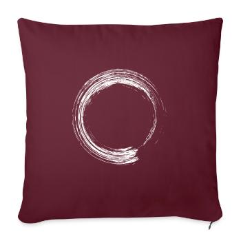 Icône de brosse design cercle blanc - Housse de coussin décorative 45 x 45 cm - bordeaux - Devant