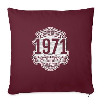 Né en 1971 Anniversaire Millésime 1971 - Housse de coussin décorative 45 x 45 cm - bordeaux - Devant