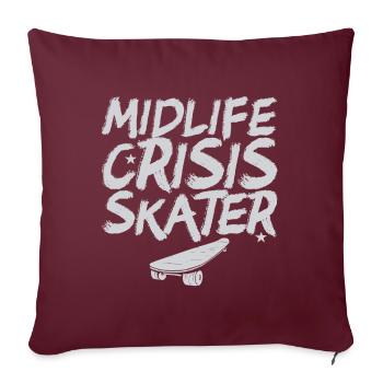 Midlife Crisis Skater Skateboard Skateboarding - Sofakissenbezug 45 x 45 cm - Burgunderrot - Vorne