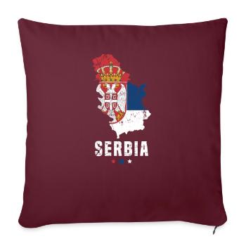 Serbie Drapeau serbe - Housse de coussin décorative 45 x 45 cm - bordeaux - Devant