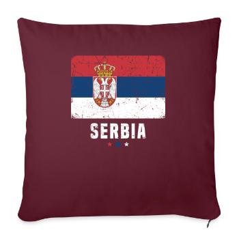 Serbie Drapeau serbe - Housse de coussin décorative 45 x 45 cm - bordeaux - Devant