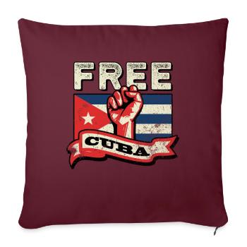 Patria Y Vida - Cuba Drapeau Faust Free Cuba SOS - Housse de coussin décorative 45 x 45 cm - bordeaux - Devant