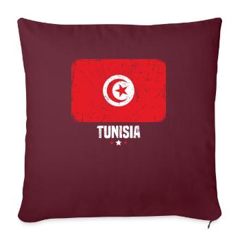Tunisie Drapeau tunisien - Housse de coussin décorative 45 x 45 cm - bordeaux - Devant