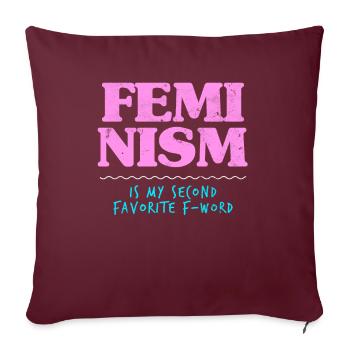 Drôle de vêtements féministes féminisme - Housse de coussin décorative 45 x 45 cm - bordeaux - Devant