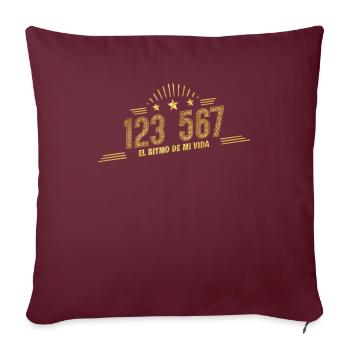 Salsera et Salsero dansent la salsa - Housse de coussin décorative 45 x 45 cm - bordeaux - Devant