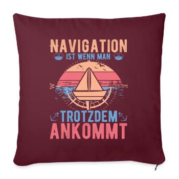Segeln Segler Segelboot Kapitän Navigation - Sofakissenbezug 45 x 45 cm - Burgunderrot - Vorne