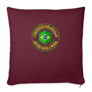 Drapeau Brésilien Certifié Brésilien - Housse de coussin décorative 45 x 45 cm - bordeaux - Devant