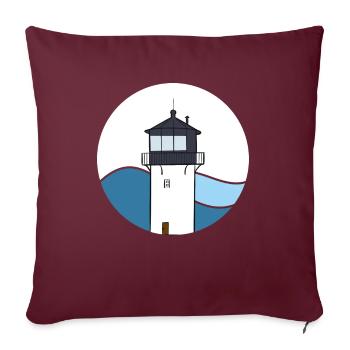 Cuxhavener Leuchtturm - Sofakissenbezug 45 x 45 cm - Burgunderrot - Vorne