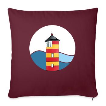 Phare de Pilsum - Housse de coussin décorative 45 x 45 cm - bordeaux - Devant