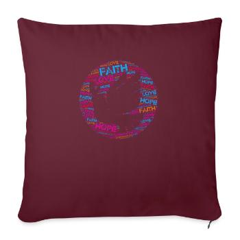 Corinthiens 13:13 Foi Espérance Amour - Housse de coussin décorative 45 x 45 cm - bordeaux - Devant