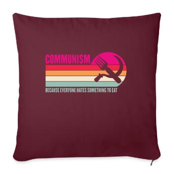 Anticommunisme Famine Blague Politique alimentaire - Housse de coussin décorative 45 x 45 cm - bordeaux - Devant