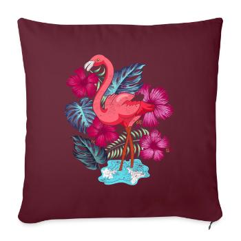 Oiseau tropical Animal Lover Cadeau Flamant Rose - Housse de coussin décorative 45 x 45 cm - bordeaux - Devant