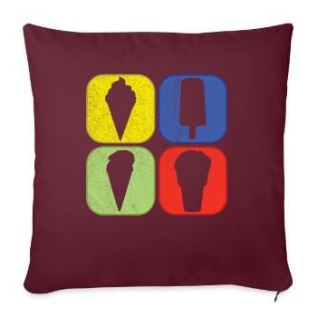 Crème glacée Été Plage Crème glacée Ambiances de vacances - Housse de coussin décorative 45 x 45 cm - bordeaux - Devant